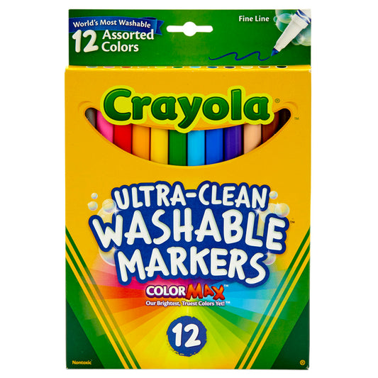 CRAYOLA WASHABLE MARKERS 12CT ASST