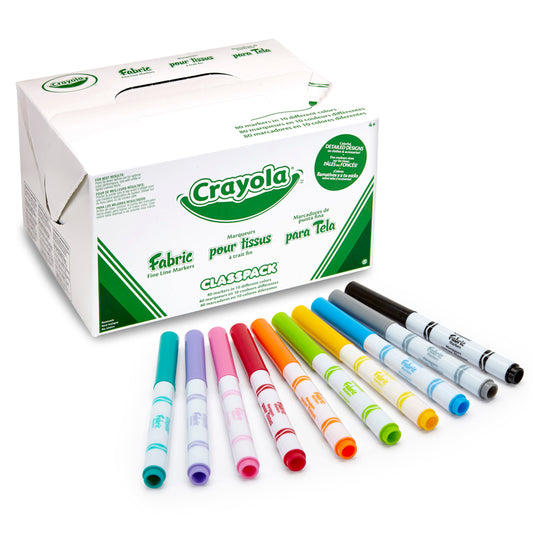 CRAYOLA FABRIC MARKER 80CT 10 COLOR