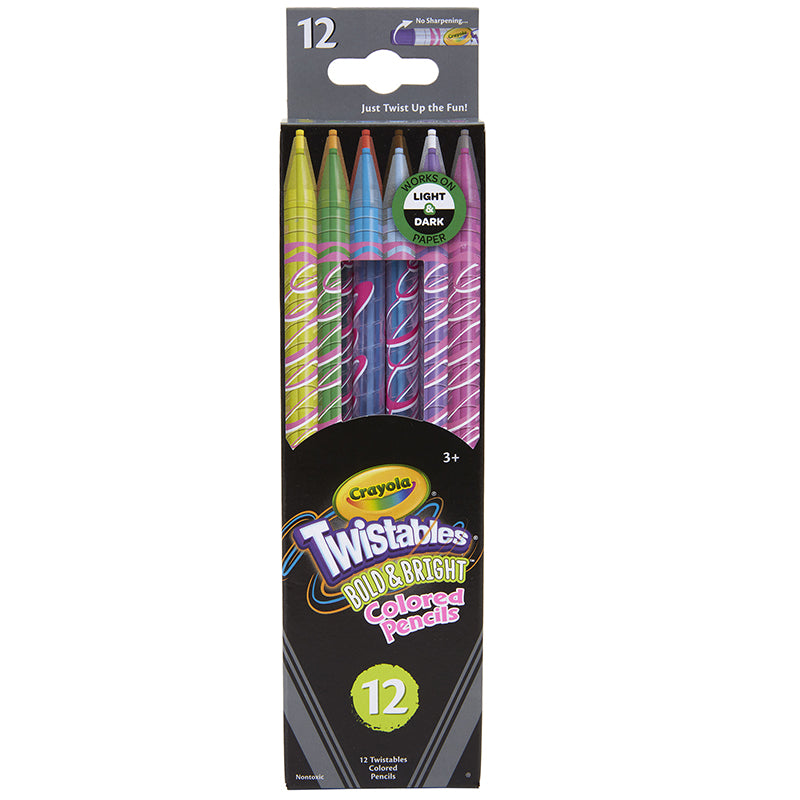 12CT COLORED PENCILS TWIST BOLD