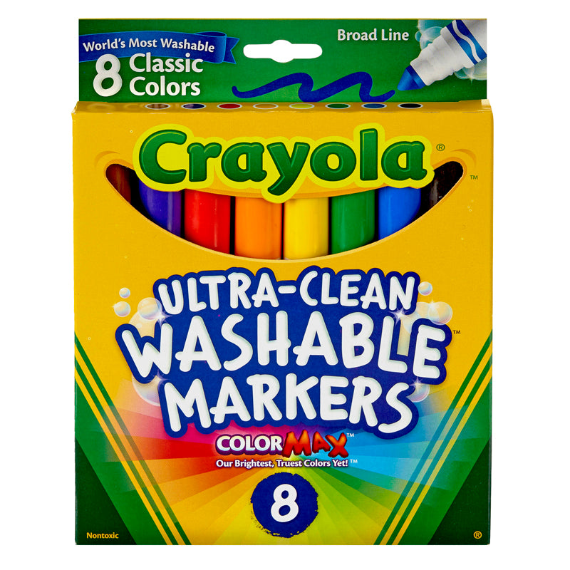 WASHABLE COLORING MARKERS 8 COLORS