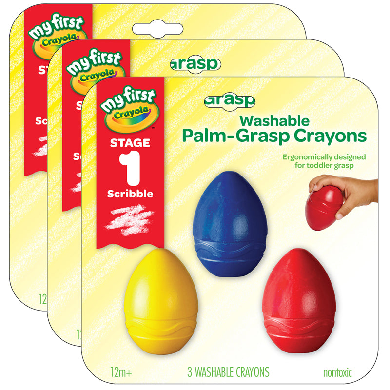 (3 PK) WASHABLE PALMGRASP CRAYONS