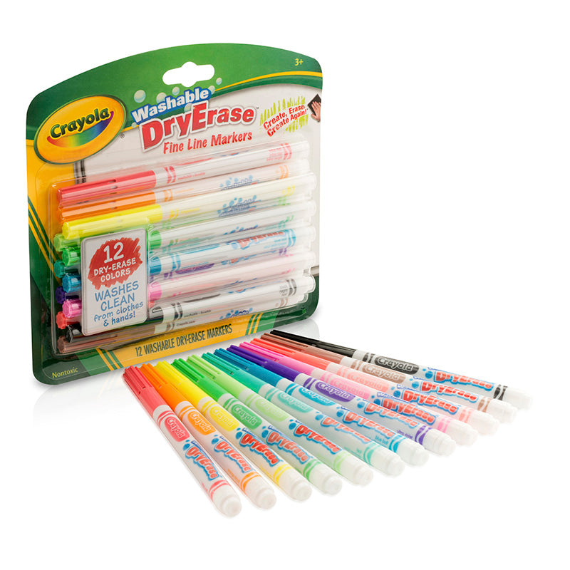 CRAYOLA 12 COLOR WASHABLE DRY ERASE