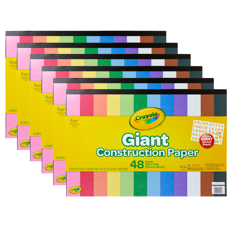 (6 PK) GIANT CONSTRUCTION PAPER W/