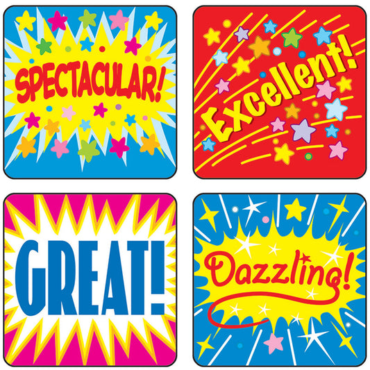 STICKERS POSITIVE WORDS 120/PK ACID