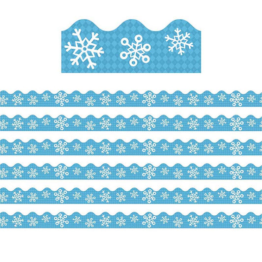 (6 PK) SNOWFLAKES SCALLOPED BORDER