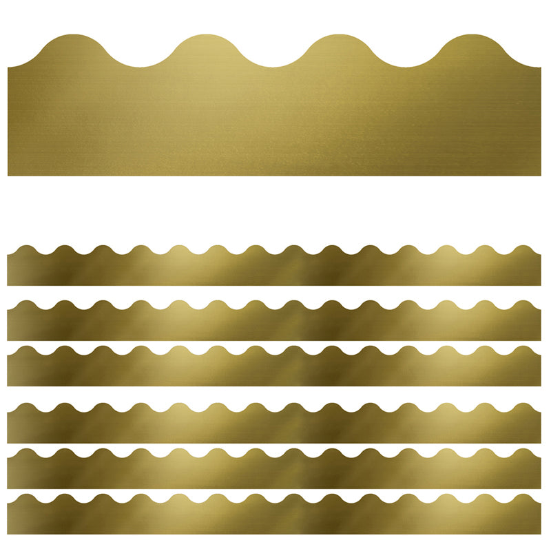 (6 PK) SCALLOPED BORDER GOLD FOIL