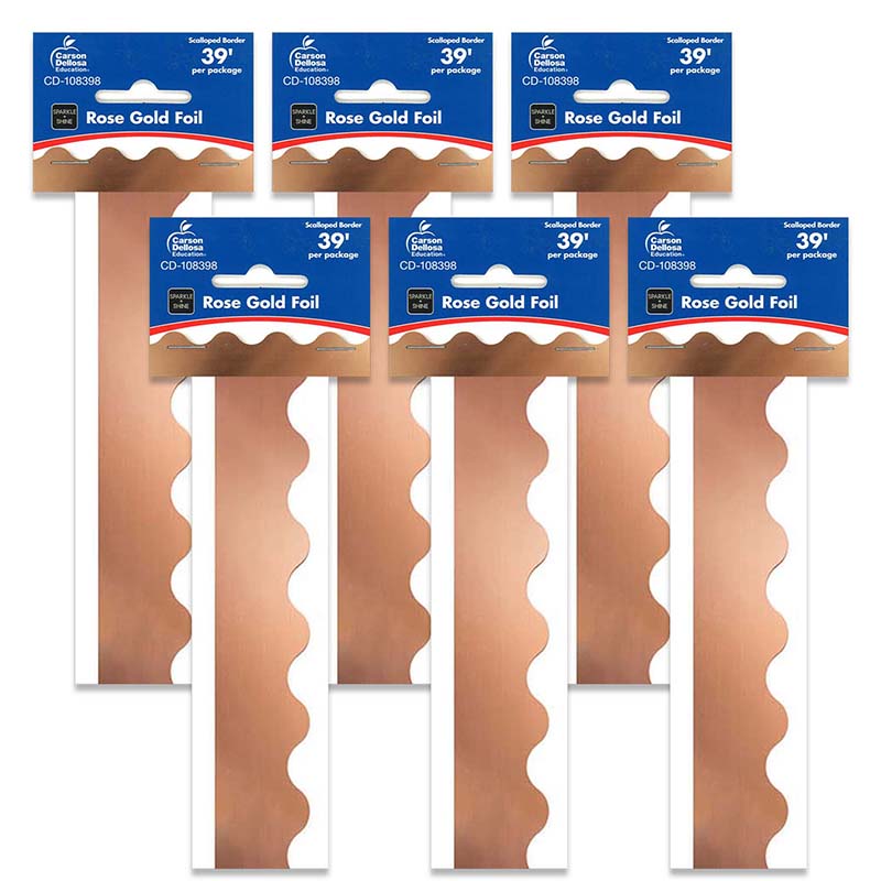 (6 PK) ROSE GOLD FOIL SCALLOPED