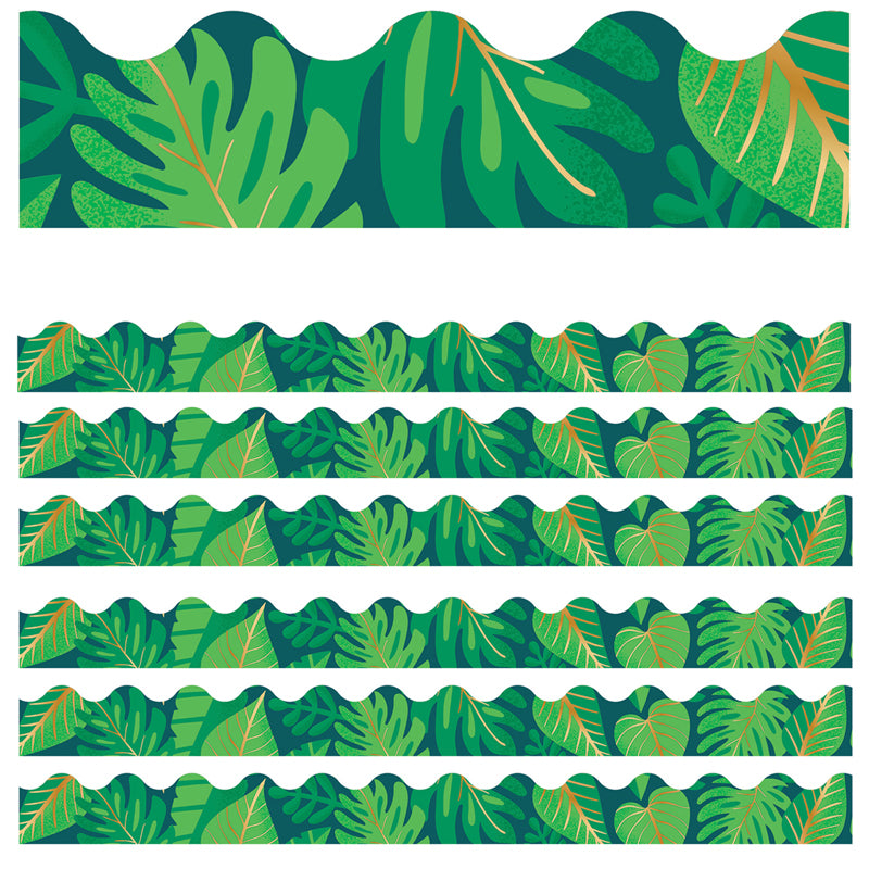 (6 PK) TROPICAL LEAVES SCALLOPED