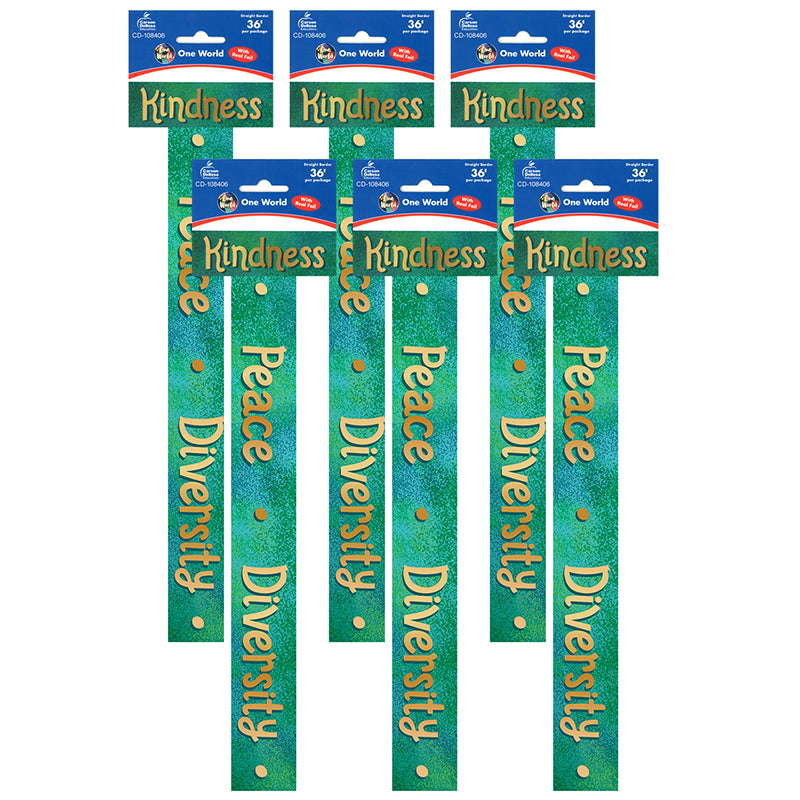 (6 PK) ONE WORLD STRAIGHT BORDERS