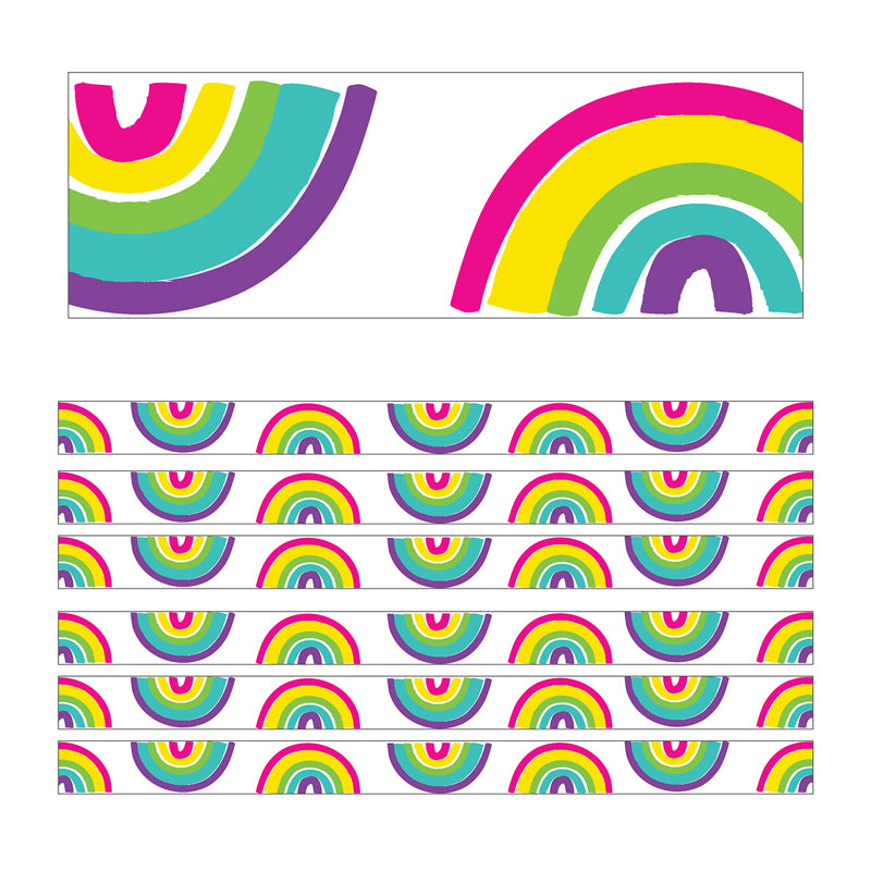 (6 PK) RAINBOWS STRAIGHT BORDERS