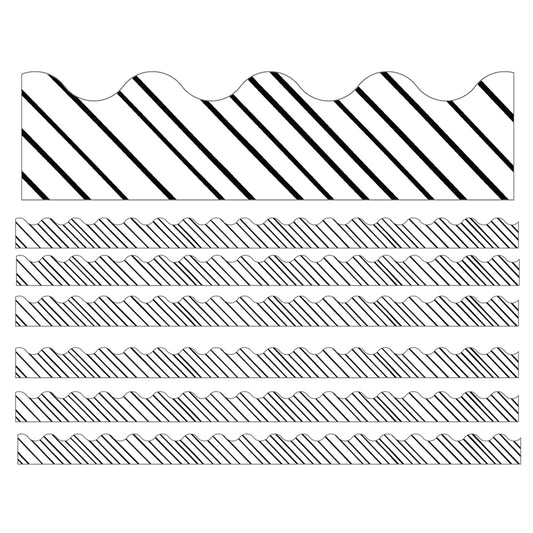 (6 PK) BLACK & WHITE STRIPES