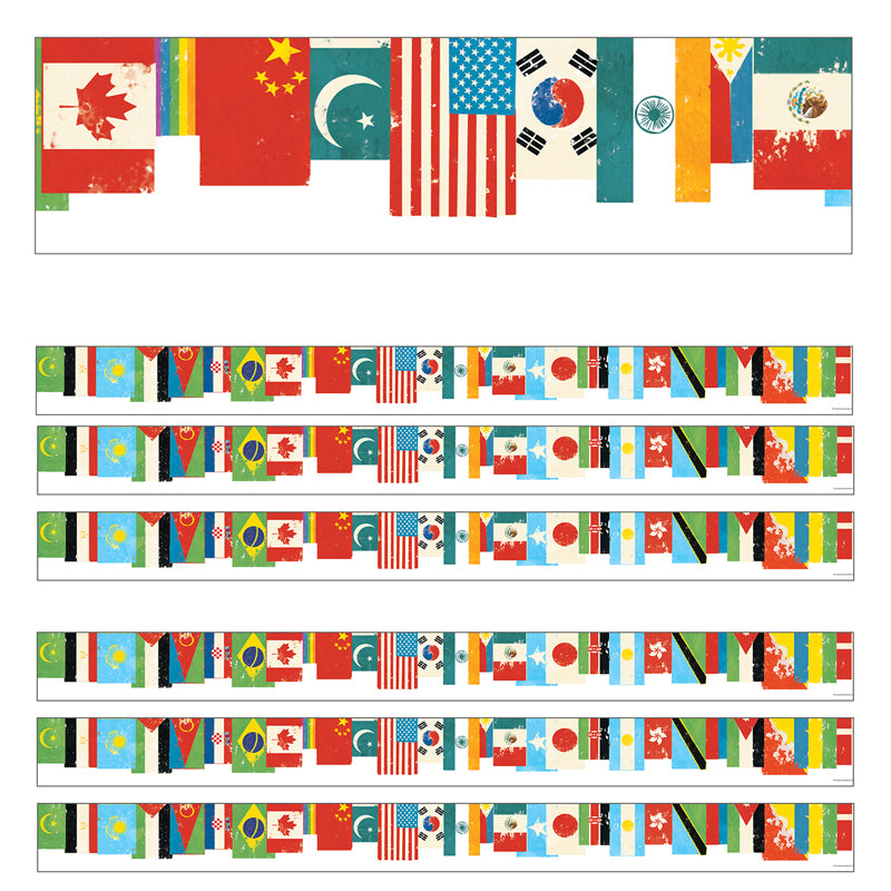 (6 PK) FLAGS STRAIGHT BORDERS