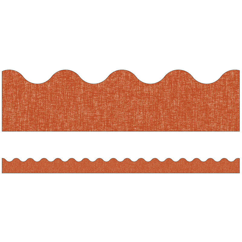 TERRACOTTA LINEN SCALLOPED BORDERS