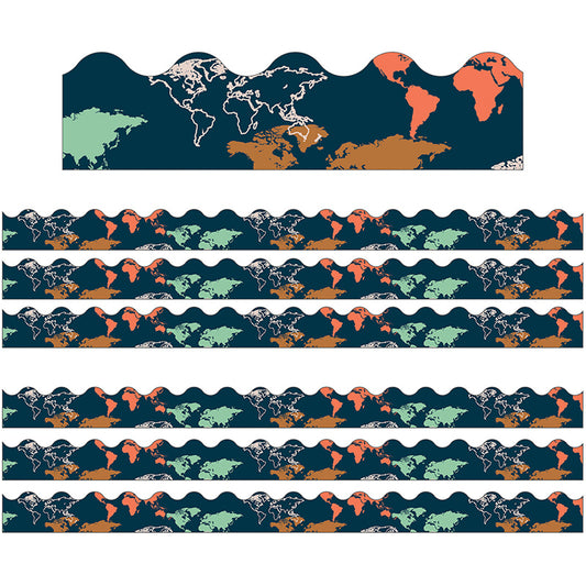 (6 PK) WORLD MAP SCALLOPED BORDERS