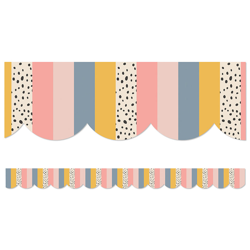 WE BELONG STRIPES SCALLOPED BORDERS