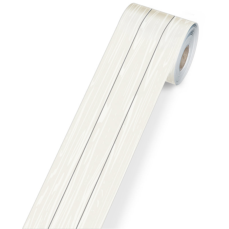 WHITE WOOD GRAIN ROLLED BORDERS