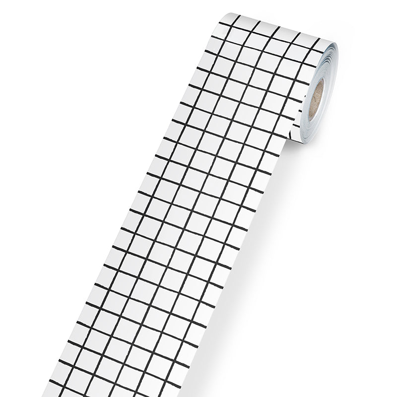 BLACK & WHITE GRID ROLLED BORDER