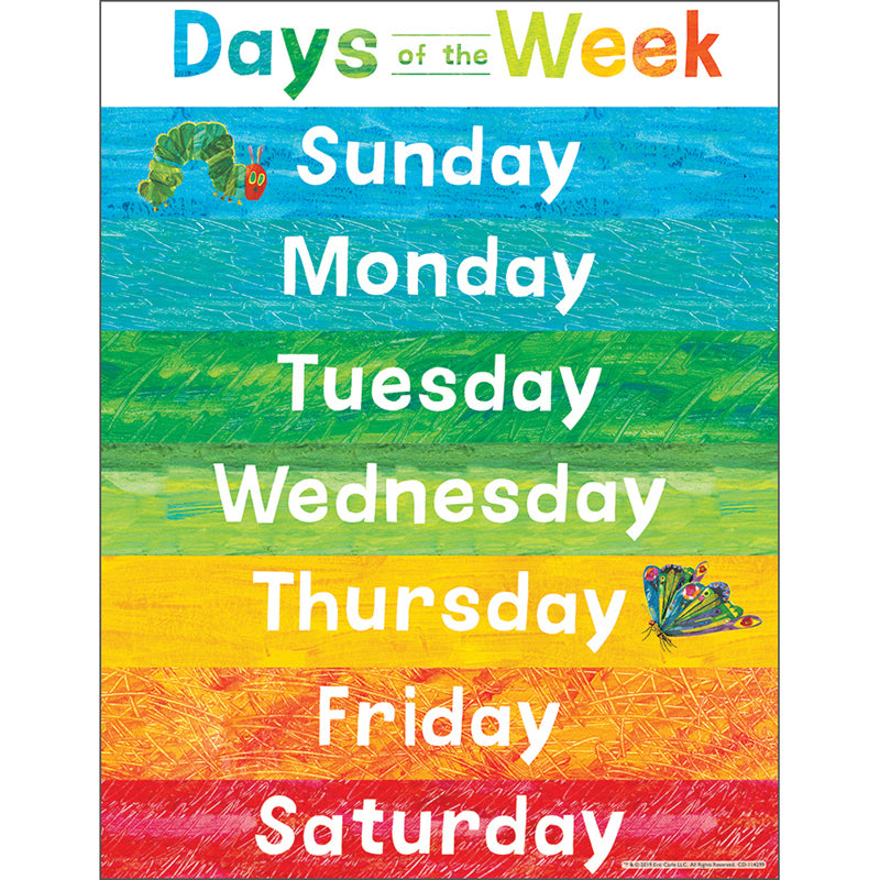 ERIC CARLE DAYS OF THE WEEK CHART