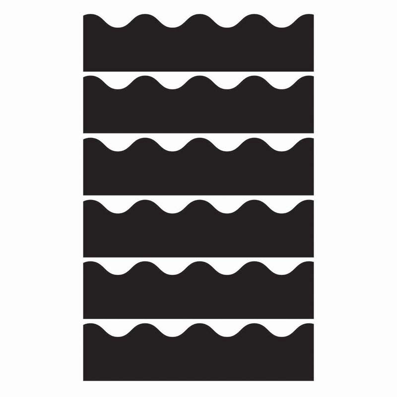 (6 PK) BORDER BLACK SCALLOPED