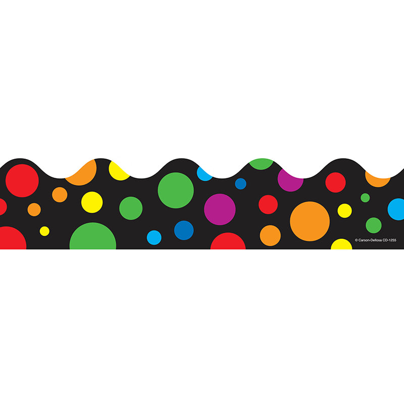 BORDER RAINBOW DOTS 39 SCALLOPED