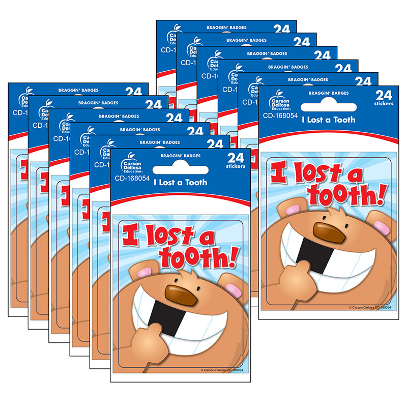 (12 PK) I LOST A TOOTH STICKERS