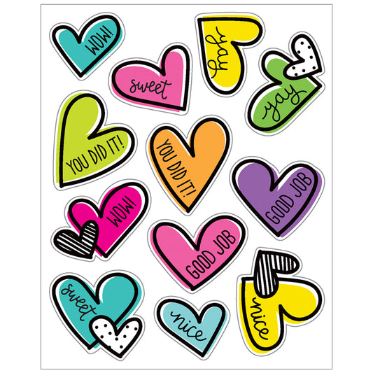 DOODLE HEARTS SHAPE STICKERS