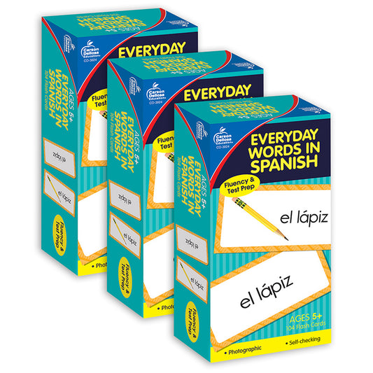 (3 PK) FLASHCARDS EVERYDAY SPANISH