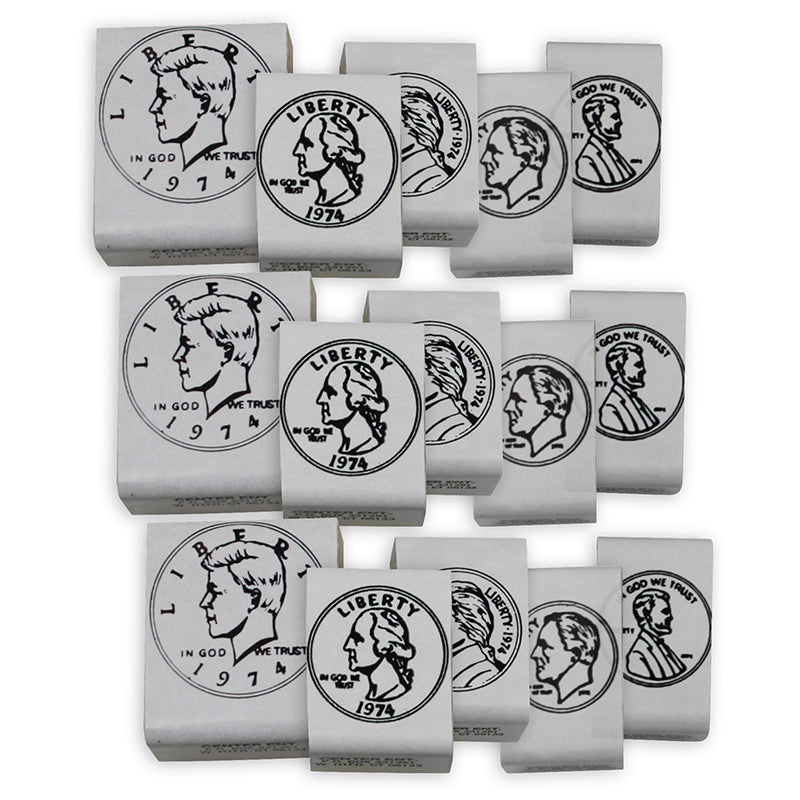 (3 ST) STAMP SET COINS HEADS