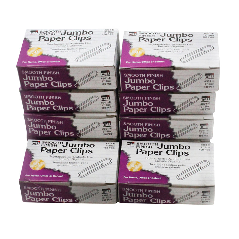 PAPER CLIPS JUMBO GEM 10BOXES 100BX