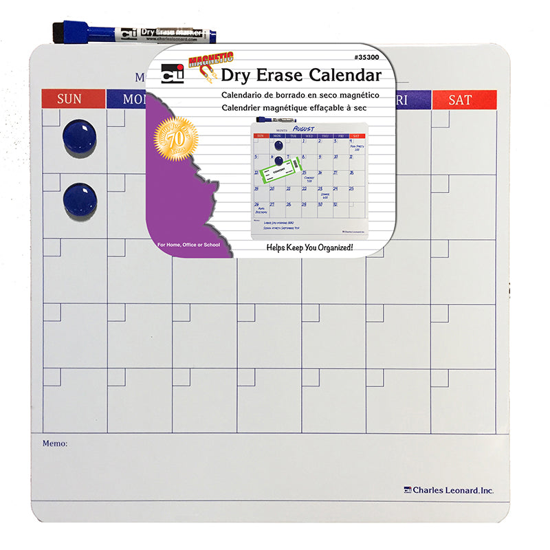 MAGNETIC DRY ERASE CALENDAR 6 EACH