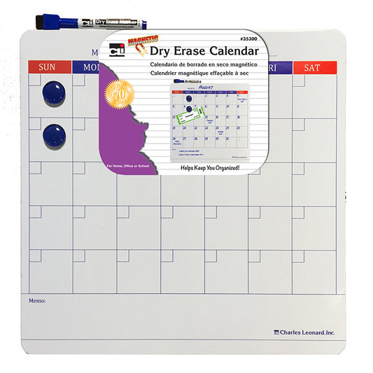 MAGNETIC DRY ERASE CALENDAR 6 EACH