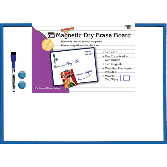 MAGNETIC DRY ERASE BOARD BLUE FRAME