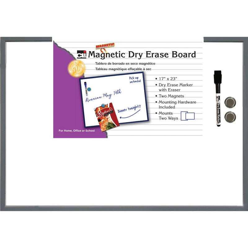 MAGNETIC DRY ERASE BOARD GREY FRAME