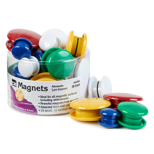 MAGNETS ROUND 30/TUB ASSORTED SIZES