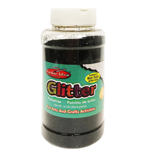 CREATIVE ARTS GLITTER 1LB CAN BLACK