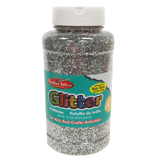 GLITTER 16 OZ BOTTLE SILVER