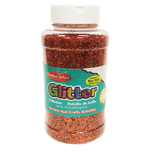 GLITTER 16 OZ BOTTLE ORANGE