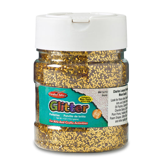 CREATIVE ARTS GLITTER 4OZ JAR GOLD