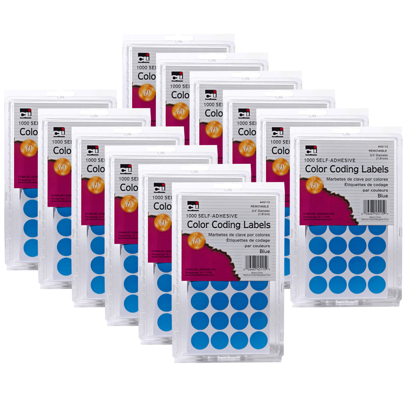 (12 PK) COLOR CODING LABELS BLUE