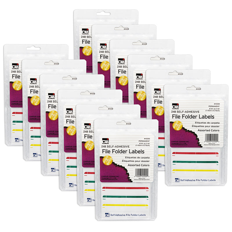 (12 PK) FILE FOLDER LABELS ASSORTED