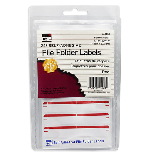 FILE FOLDER LABELS RED