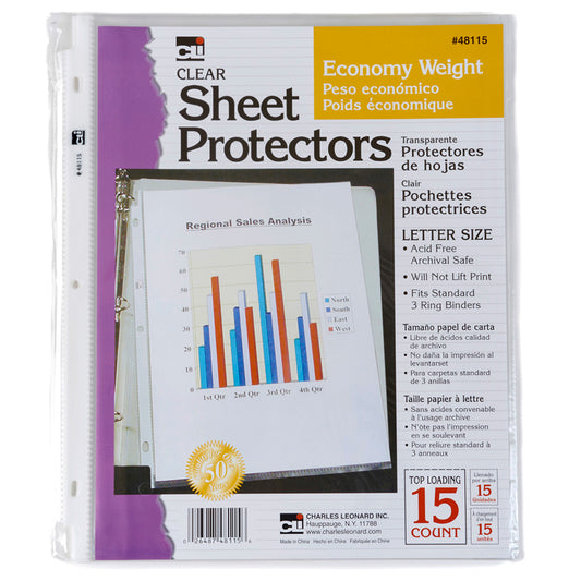 SHEET PROTECTORS ECONOMY 15/BG