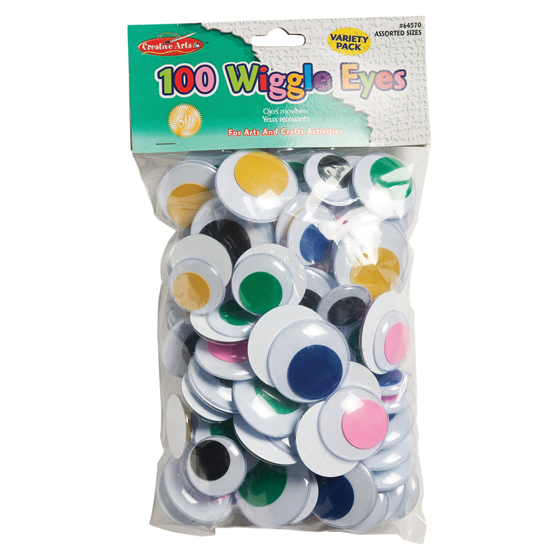 JUMBO WIGGLE EYES ASSORTED COLORS