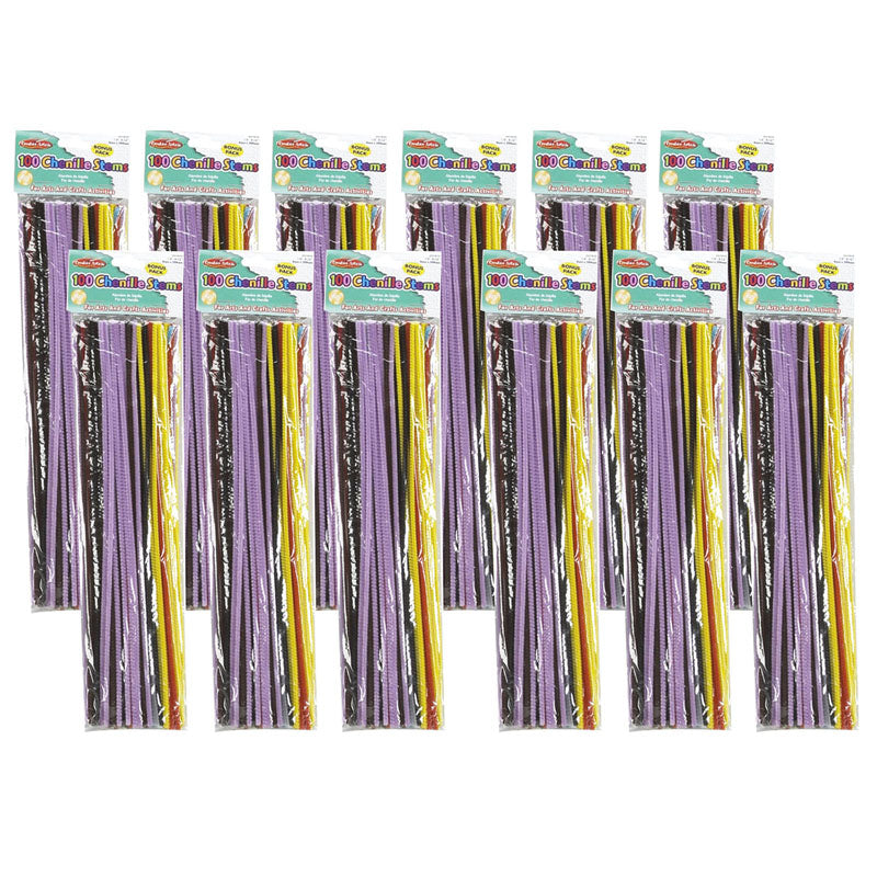 (12 PK) CHENILLE STEMS ASSRTD