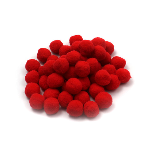 POM POMS 1IN RED 50CT