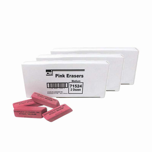 (3 BX) PINK ECONOMY WEDGE ERASERS