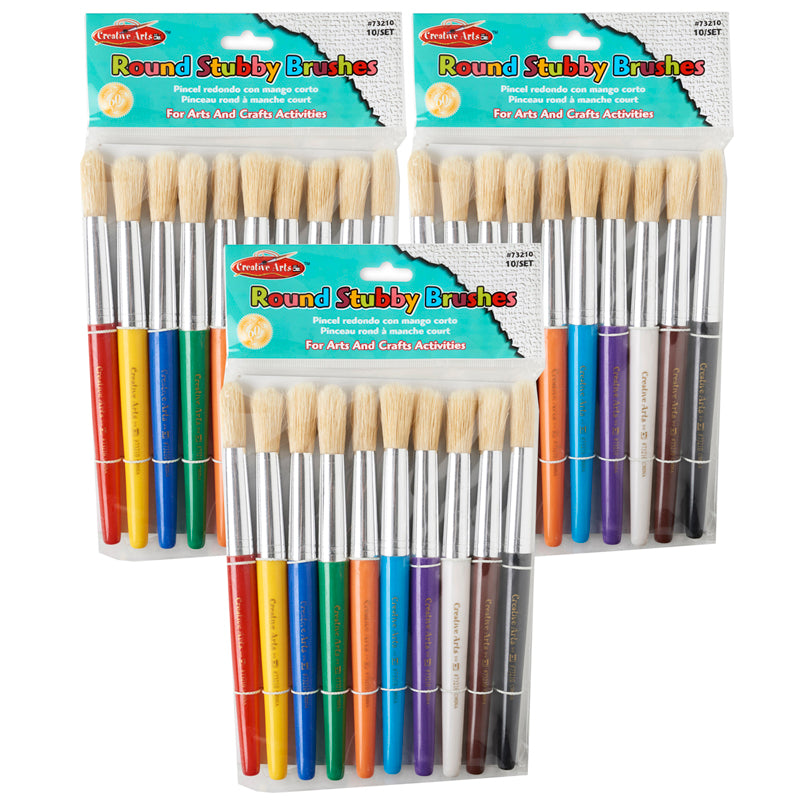 (3 ST) BRUSHES STUBBY RND 10 PER PK