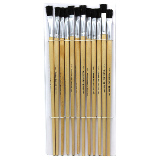 BRUSHES EASEL FLAT 1/2IN BRISTLE
