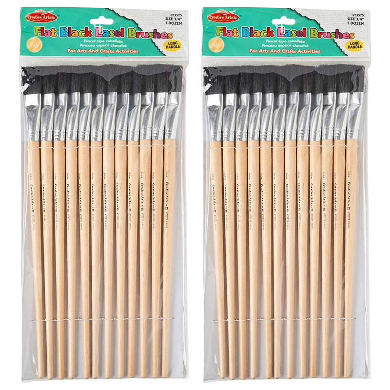 (2 PK) BRUSHES EASEL FLAT 3/4IN