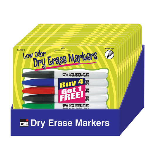 12 PKS OF 5 POCKET DRY ERASE MARKER